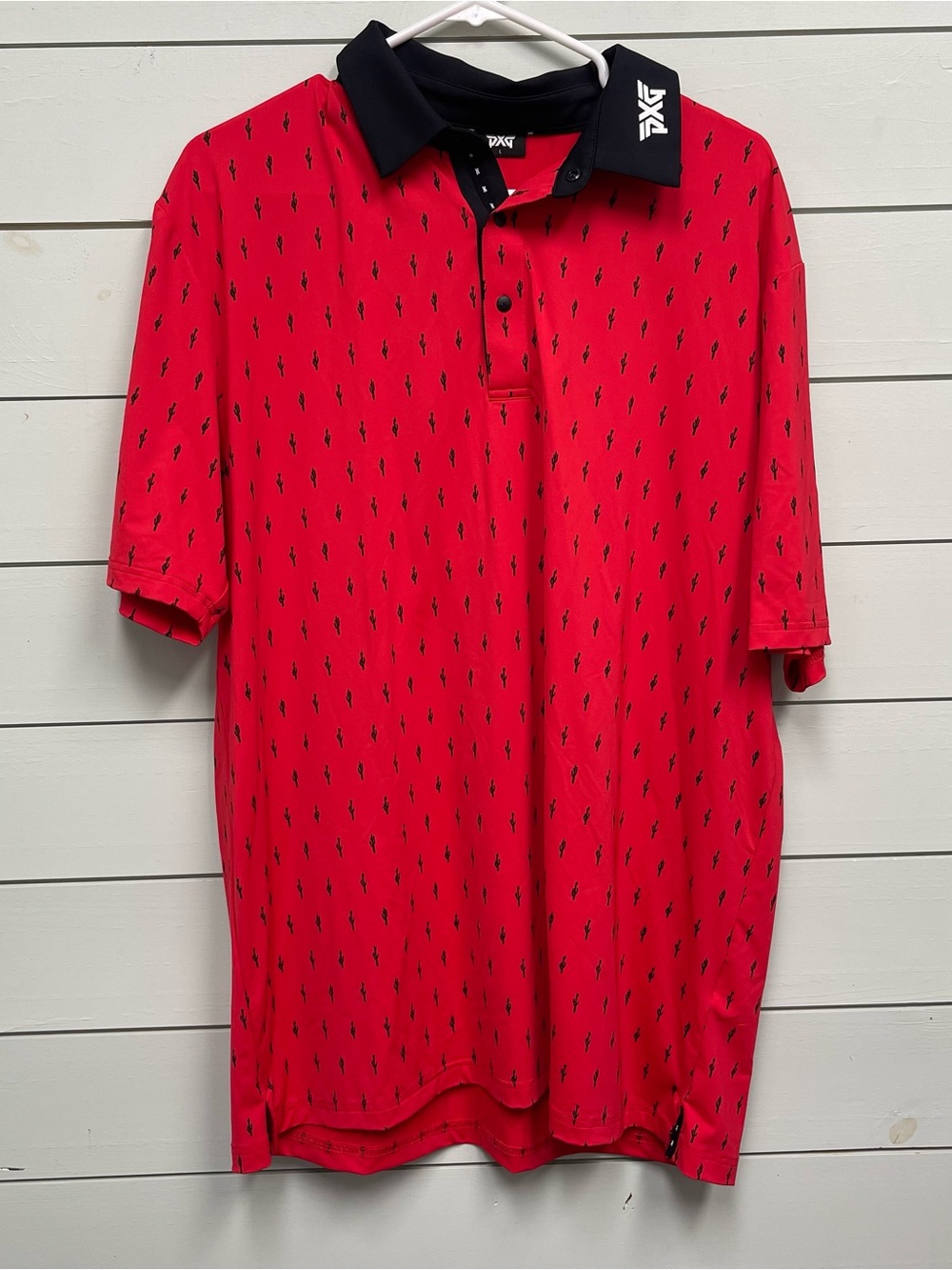 PXG red and black cactus polo shirt men's size large